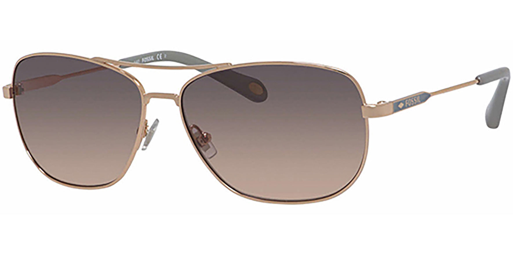 Fossil Gold-Tone Rectangular Aviator - Eyedictive