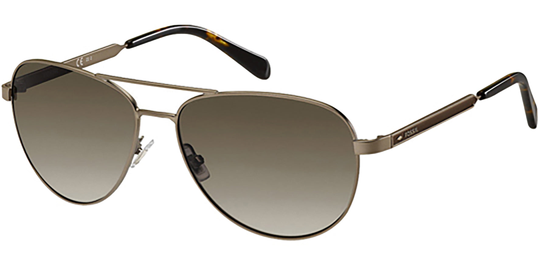 Fossil Matte Brown Aviator w/ Gradient Lens - Eyedictive