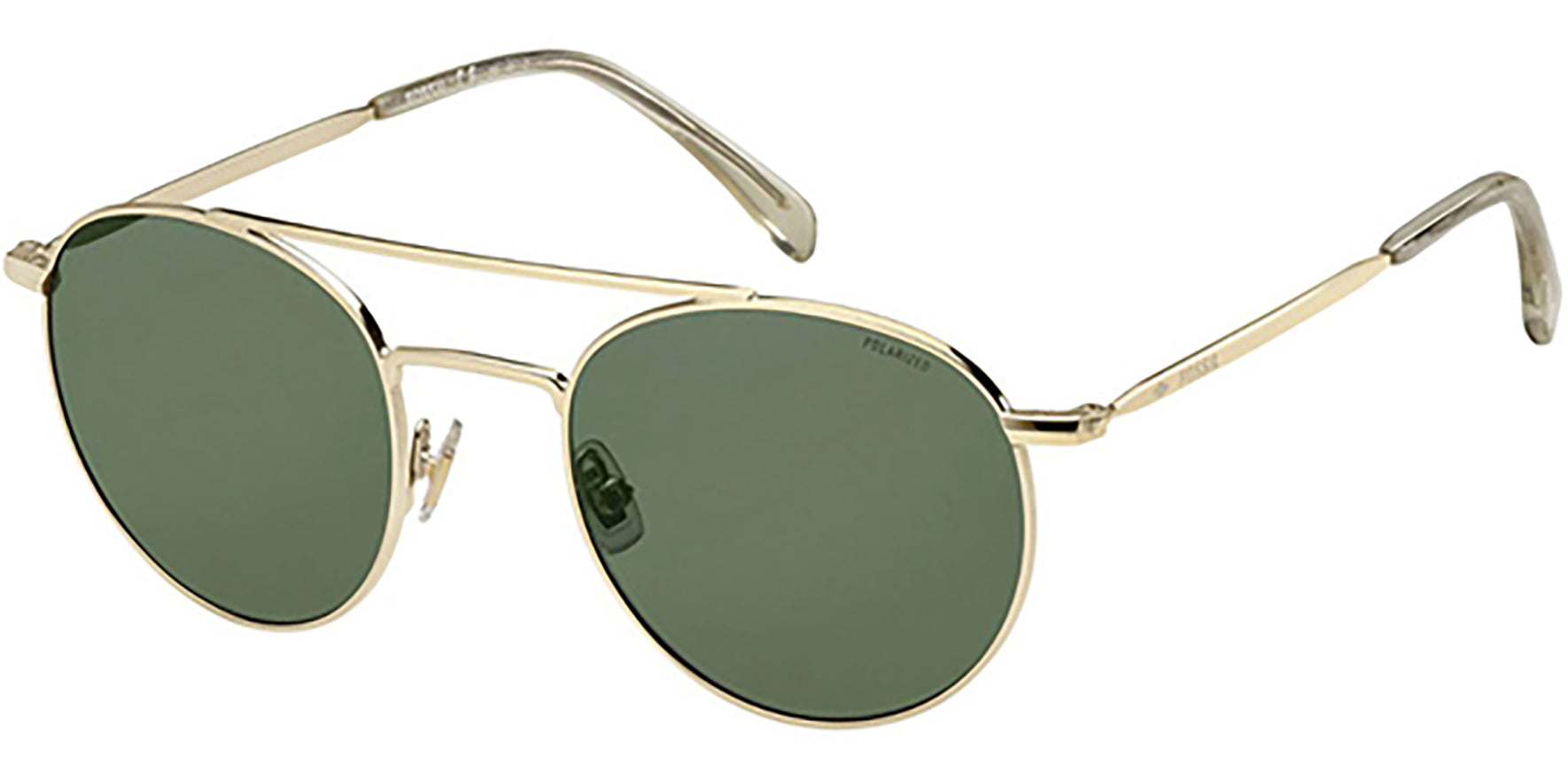 Fossil Polarized Gold-Tone Rounded Aviator - Eyedictive