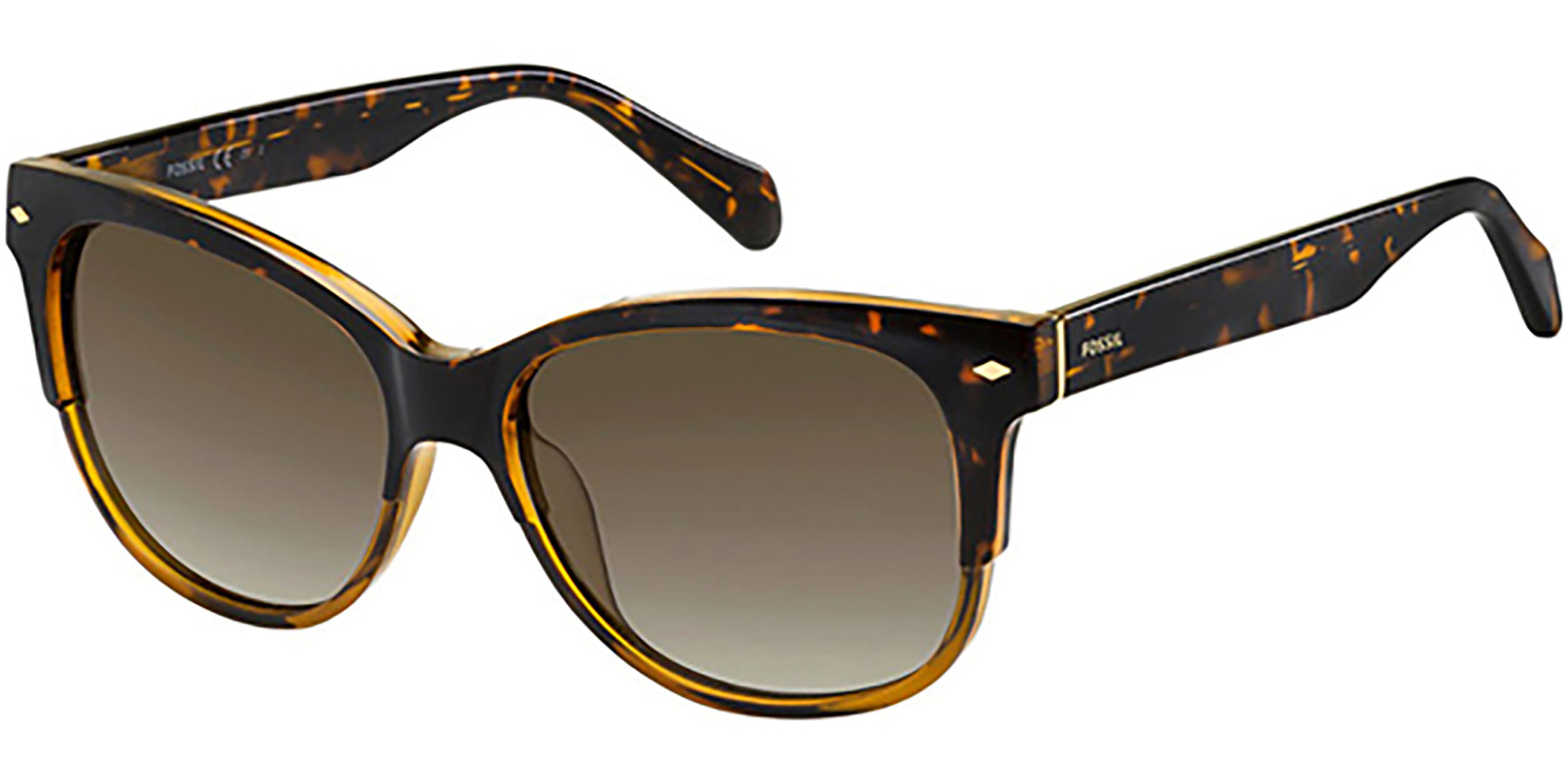 Fossil Brown Havana Square Cat-Eye