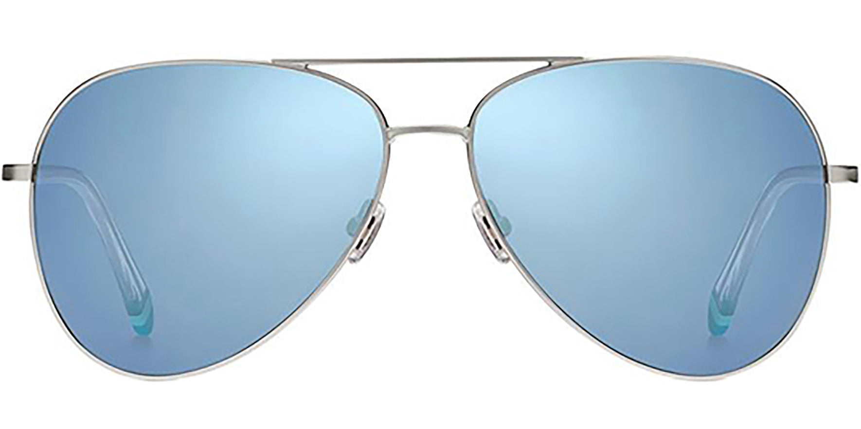 Fossil Matte Silver Aviator w/ Blue Flash Lens - Eyedictive