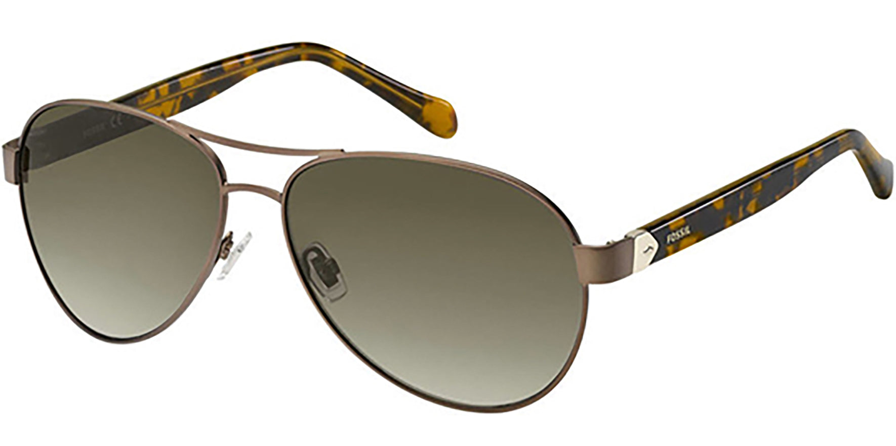 Fossil Matte Brown Stainless Steel Aviator - Eyedictive