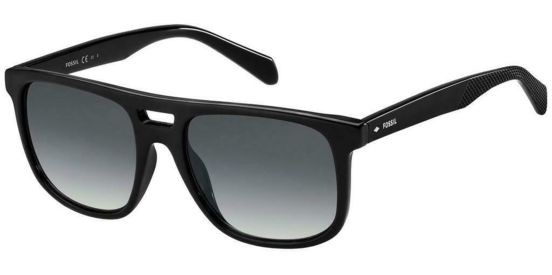 Fossil Black Flat-Top Navigator w/ Gradient Lens - Eyedictive