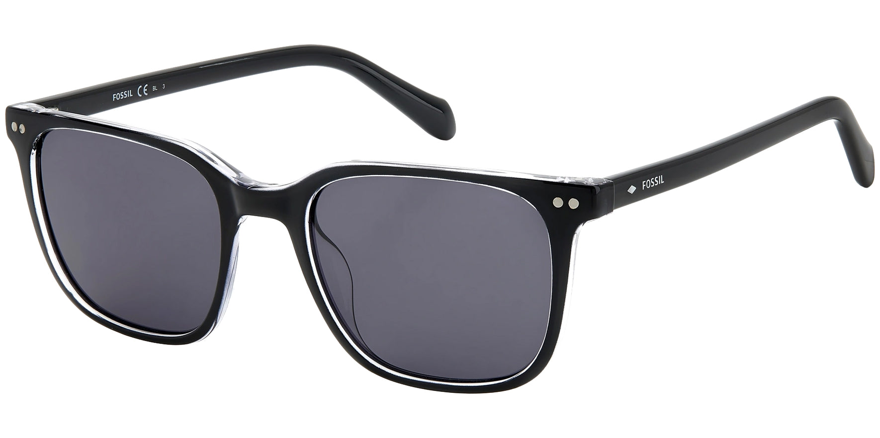 Fossil Black-On-Crystal Modern Square - Eyedictive