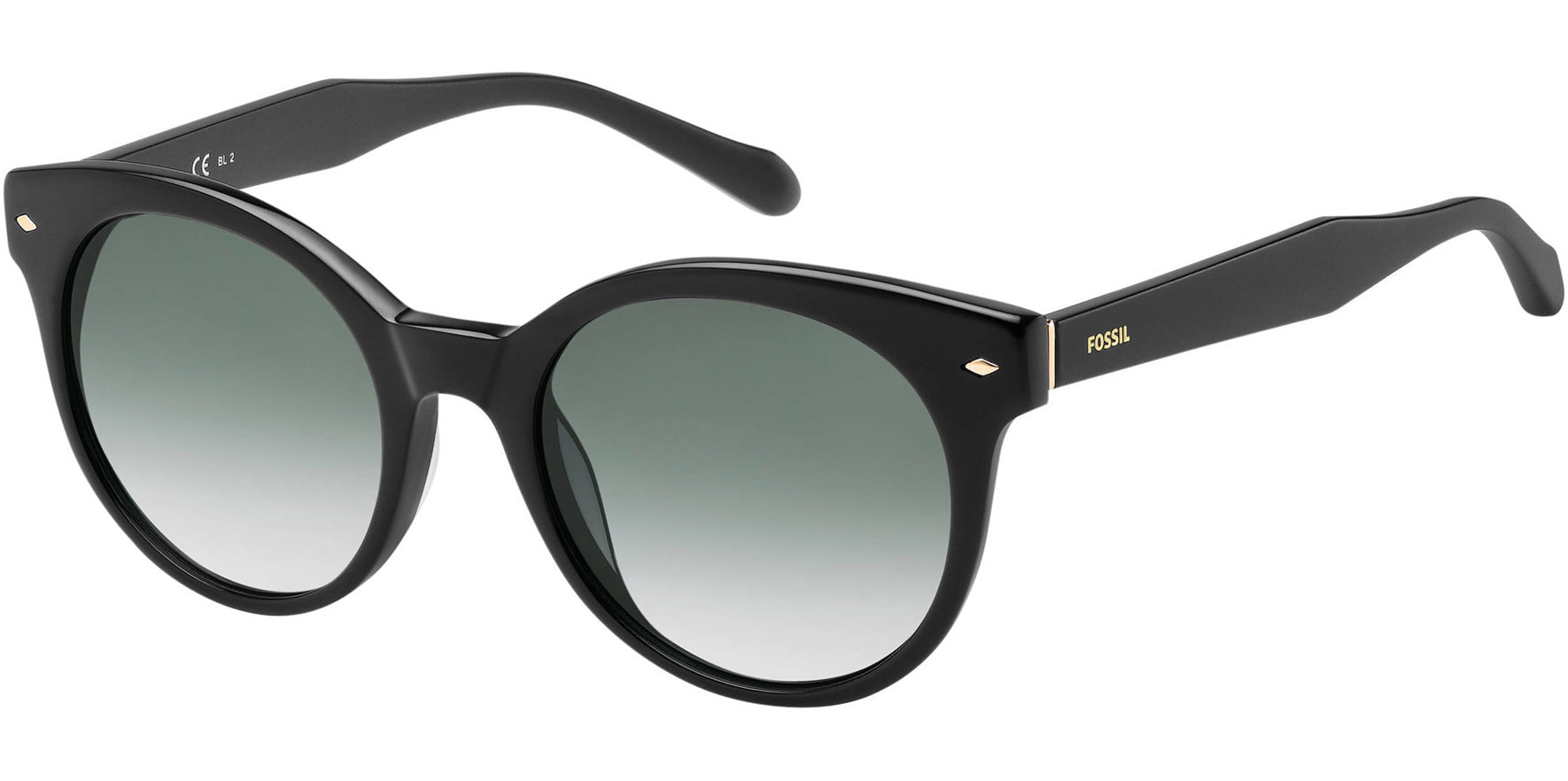 Fossil Black Rounded Cat Eye w/ Gradient Lens - Eyedictive