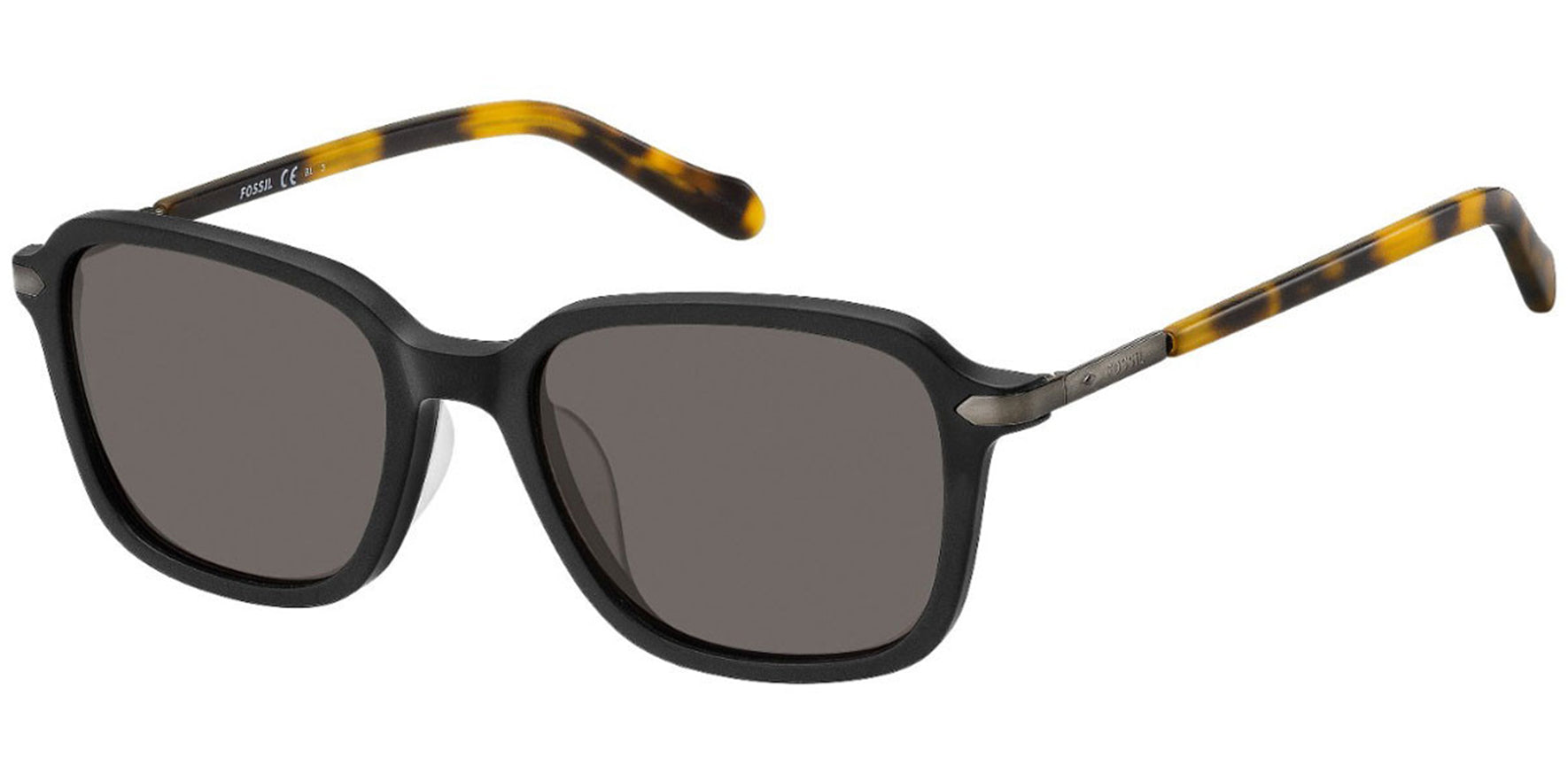 Fossil Matte Black Vintage Style Square - Eyedictive