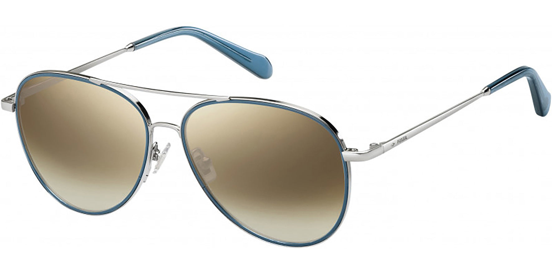 Fossil Palladium/Blue Aviator w/ Gradient Lens - Eyedictive