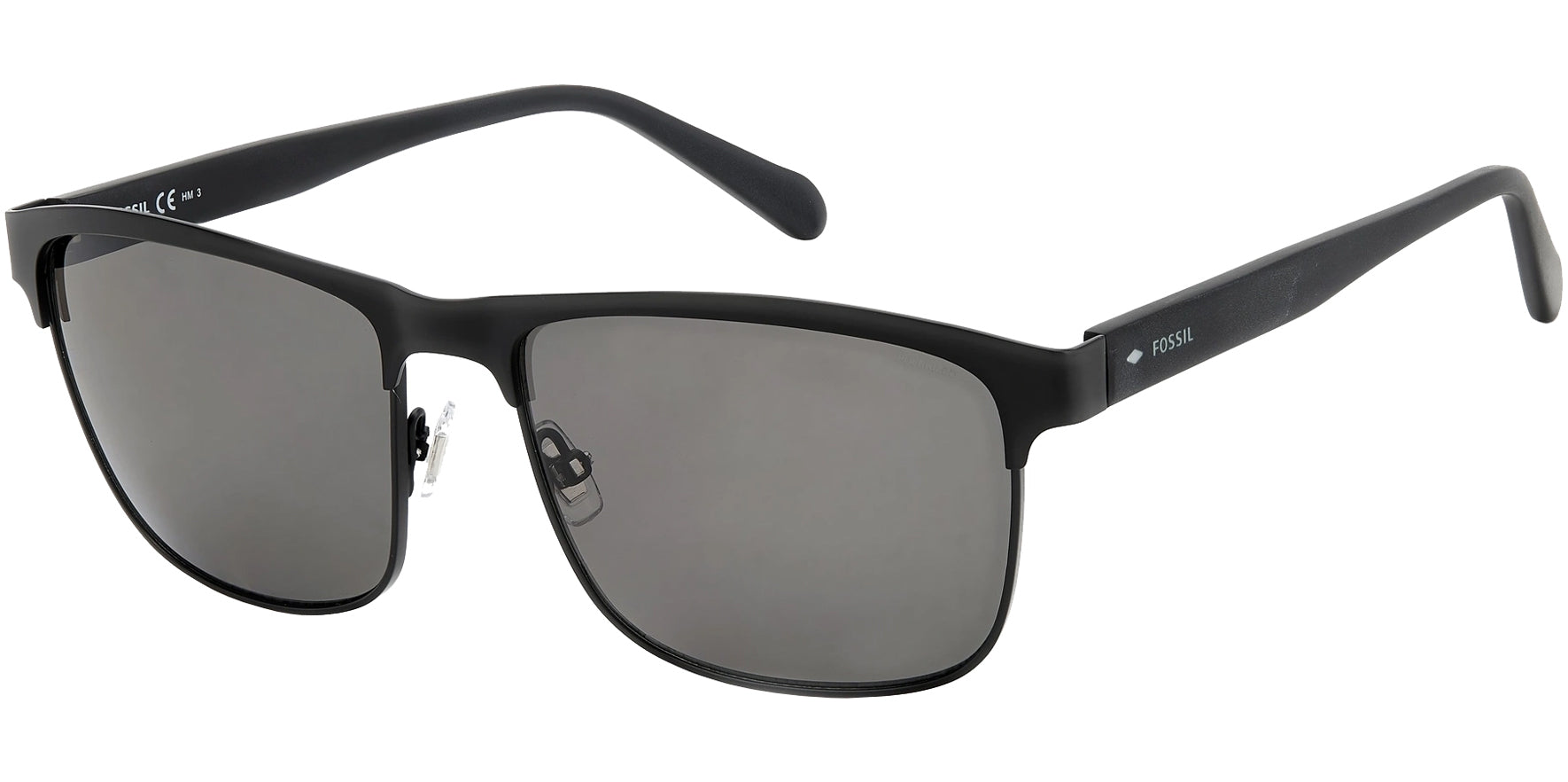 Fossil Polarized Matte Black Squared Brow-Line