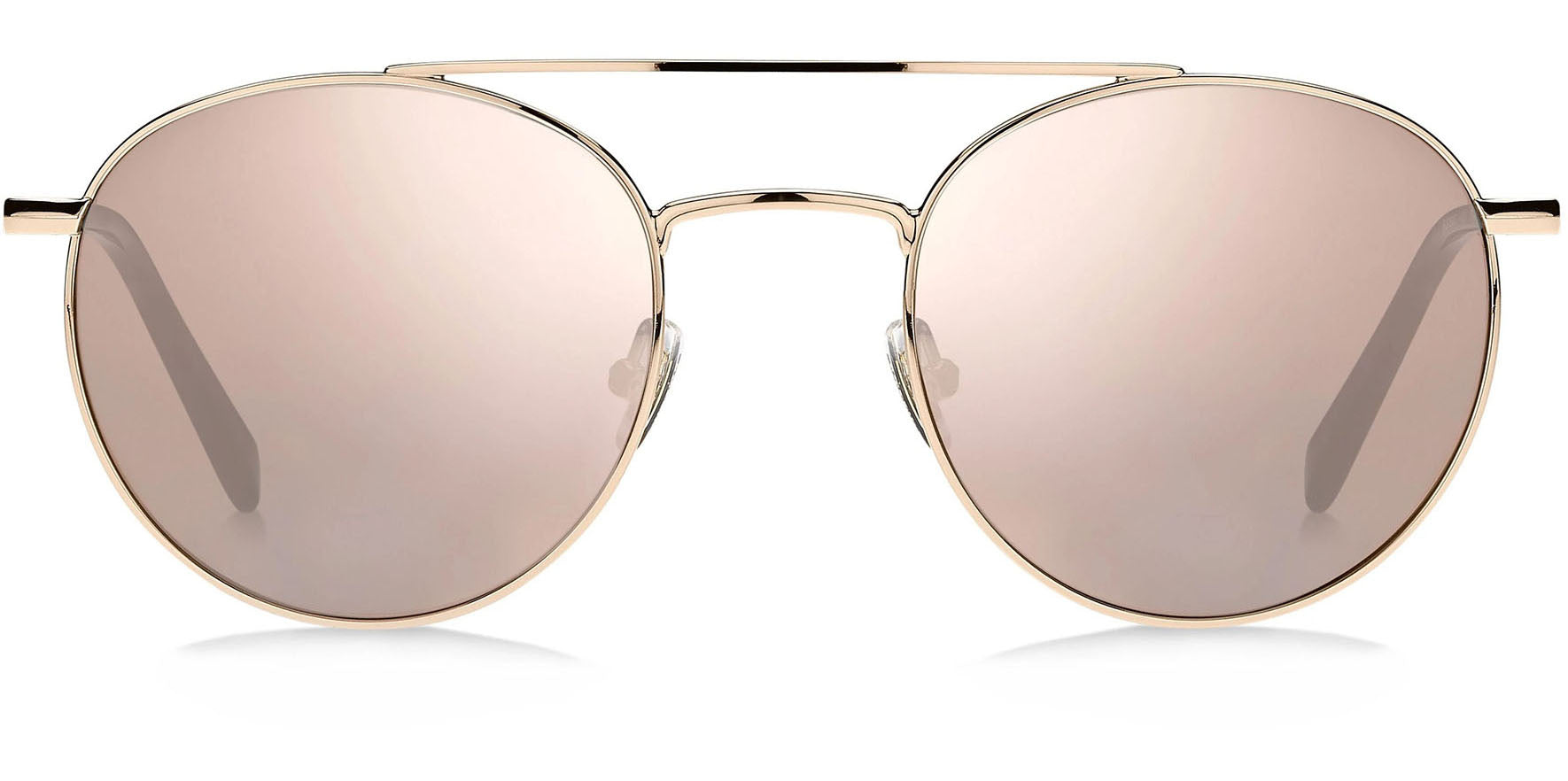 Fossil Red Gold-Tone Rounded Aviator - Eyedictive