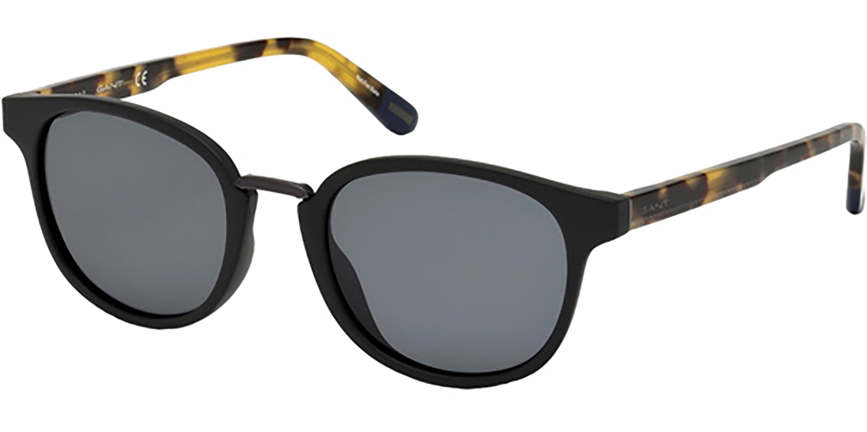 Gant Polarized Matte Black Vintage Style Round - Eyedictive