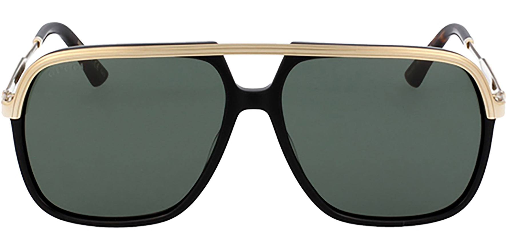 Gucci Signature Gold-Tone Black Modern Pilot - Eyedictive