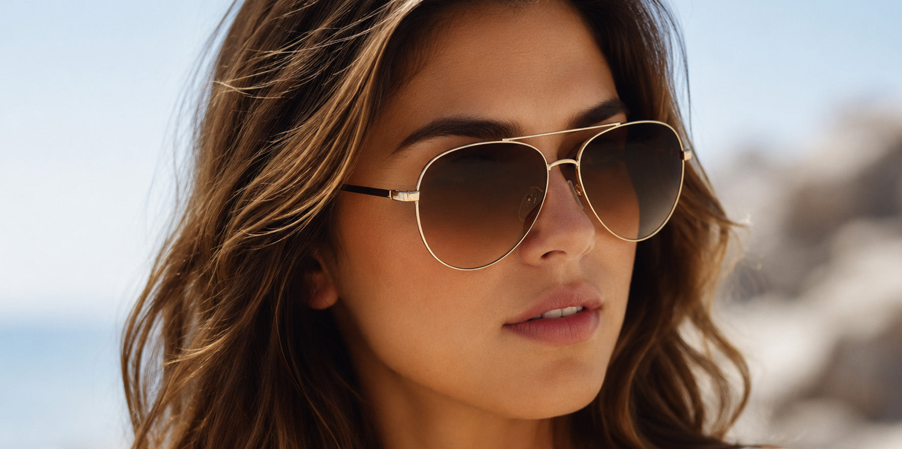 Oscar By Oscar De La Renta Lana Aviator w/ Gradient Lens