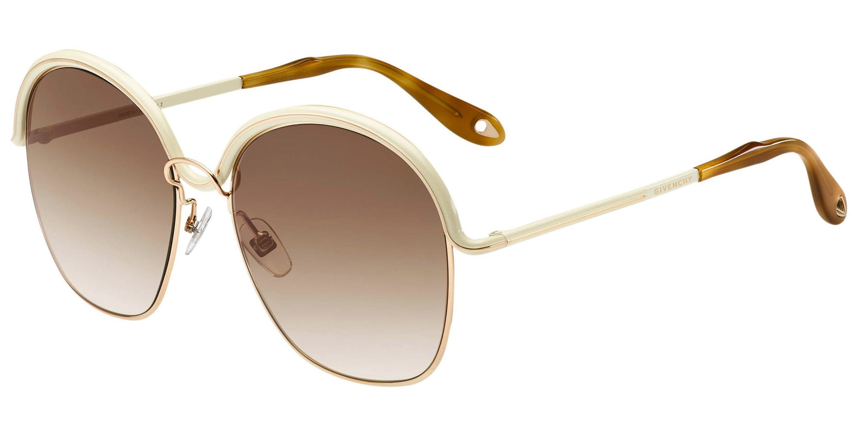 Givenchy Gold-Tone Beige Oversize Round w/ Gradient Lens - Eyedictive