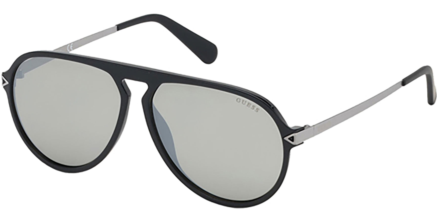 Guess Black Flat Top Pilot w/ Mirror Lens - Eyedictive