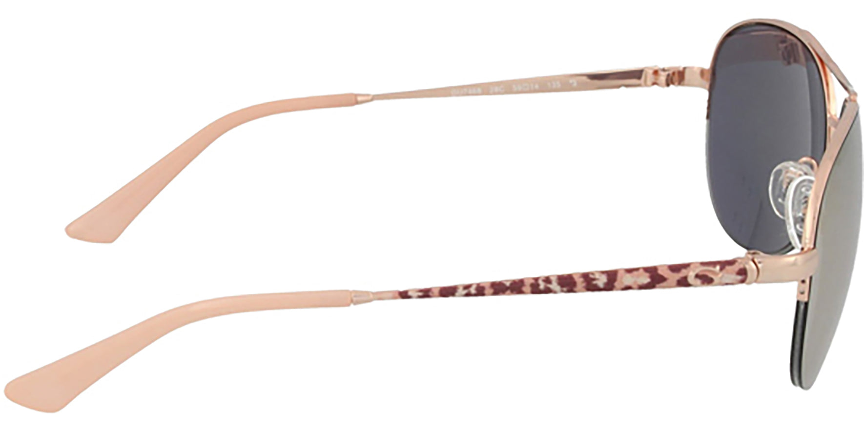 Guess Shiny Rose Gold-Tone Semi-Rimless Aviator - Eyedictive