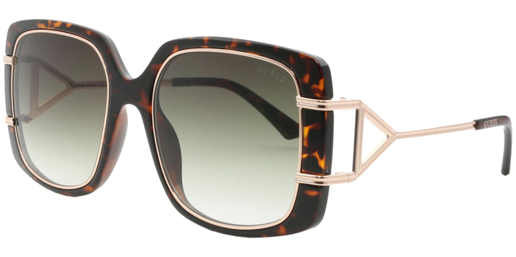 Guess Dark Havana Squared Butterfly w/ Gradient Lens - Eyedictive