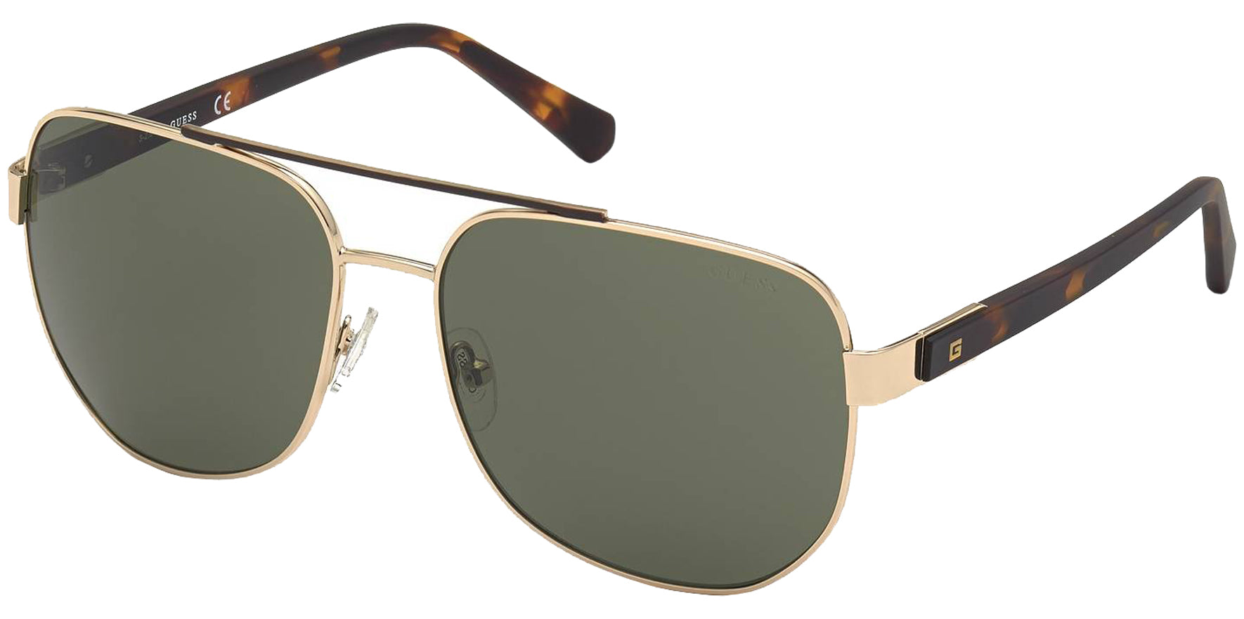 Guess Gold-Tone Geometric Aviator - Eyedictive