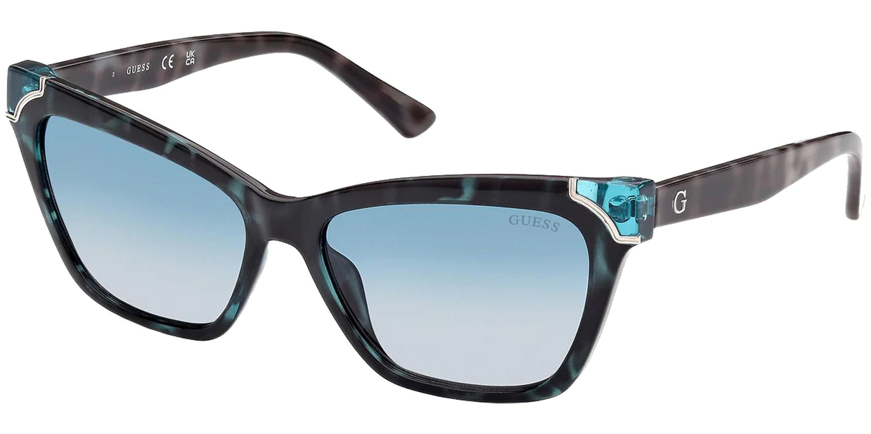 Guess Grey Havana/Turquoise Cat Eye - Eyedictive