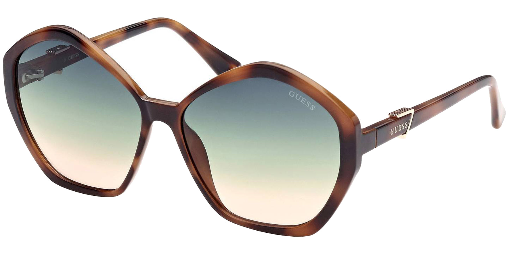 Guess Oversized Blonde Havana Geometric w/ Gradient Lens - Eyedictive