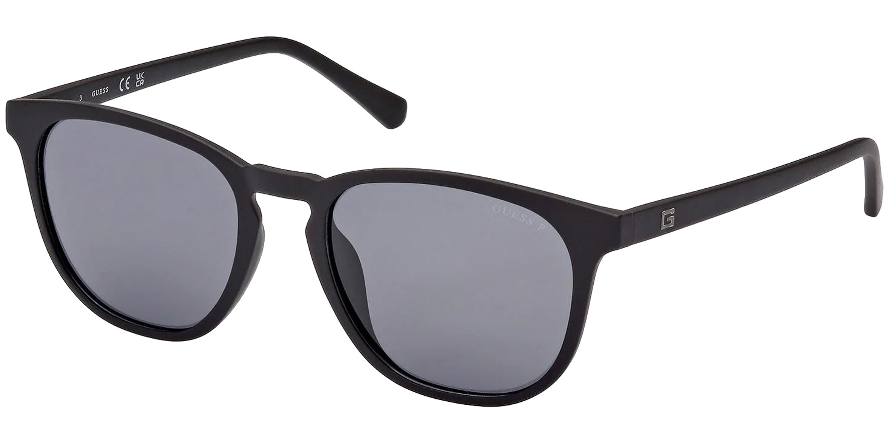 Guess Polarized Matte Black Vintage Style Round - Eyedictive