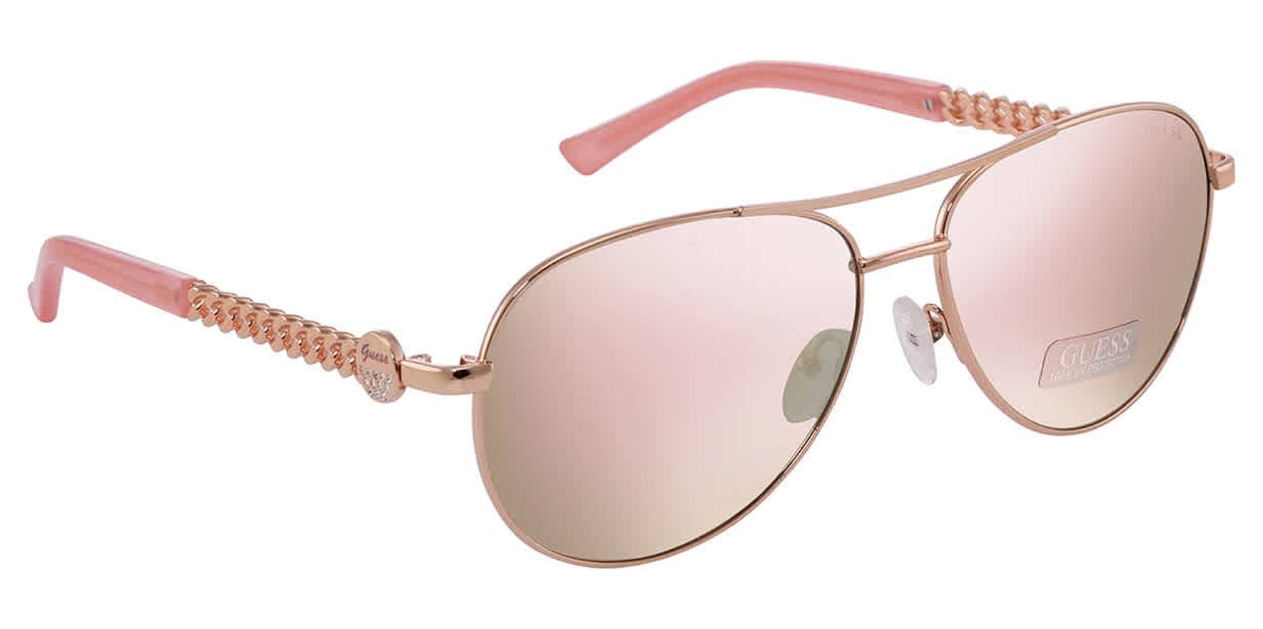 Guess Rose Gold-Tone Aviator w/ Mirrored Lens - Eyedictive