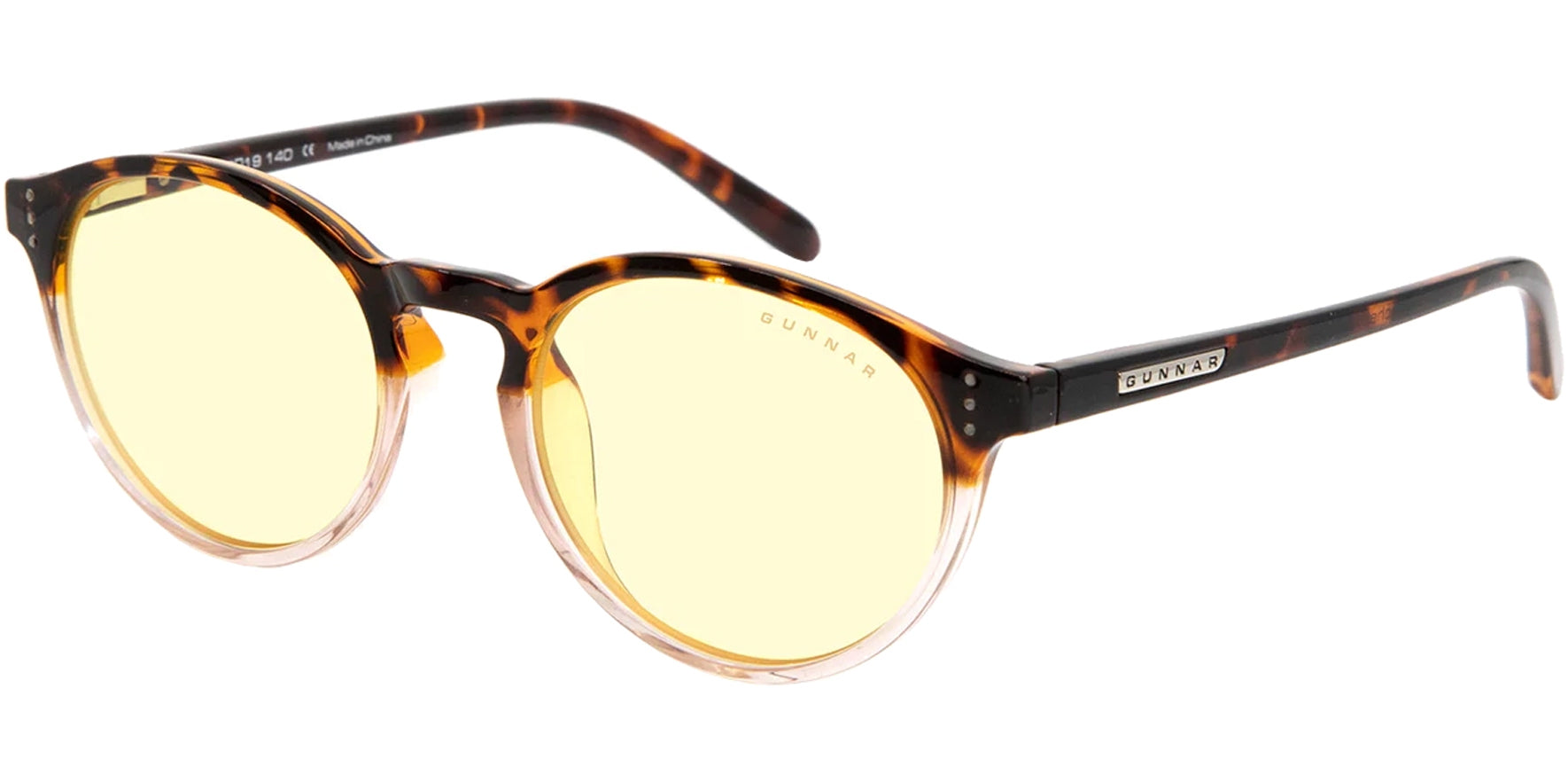 Gunnar Attaché Tortoise/Rose Fade Round Gaming/Computer Glasses - Eyedictive