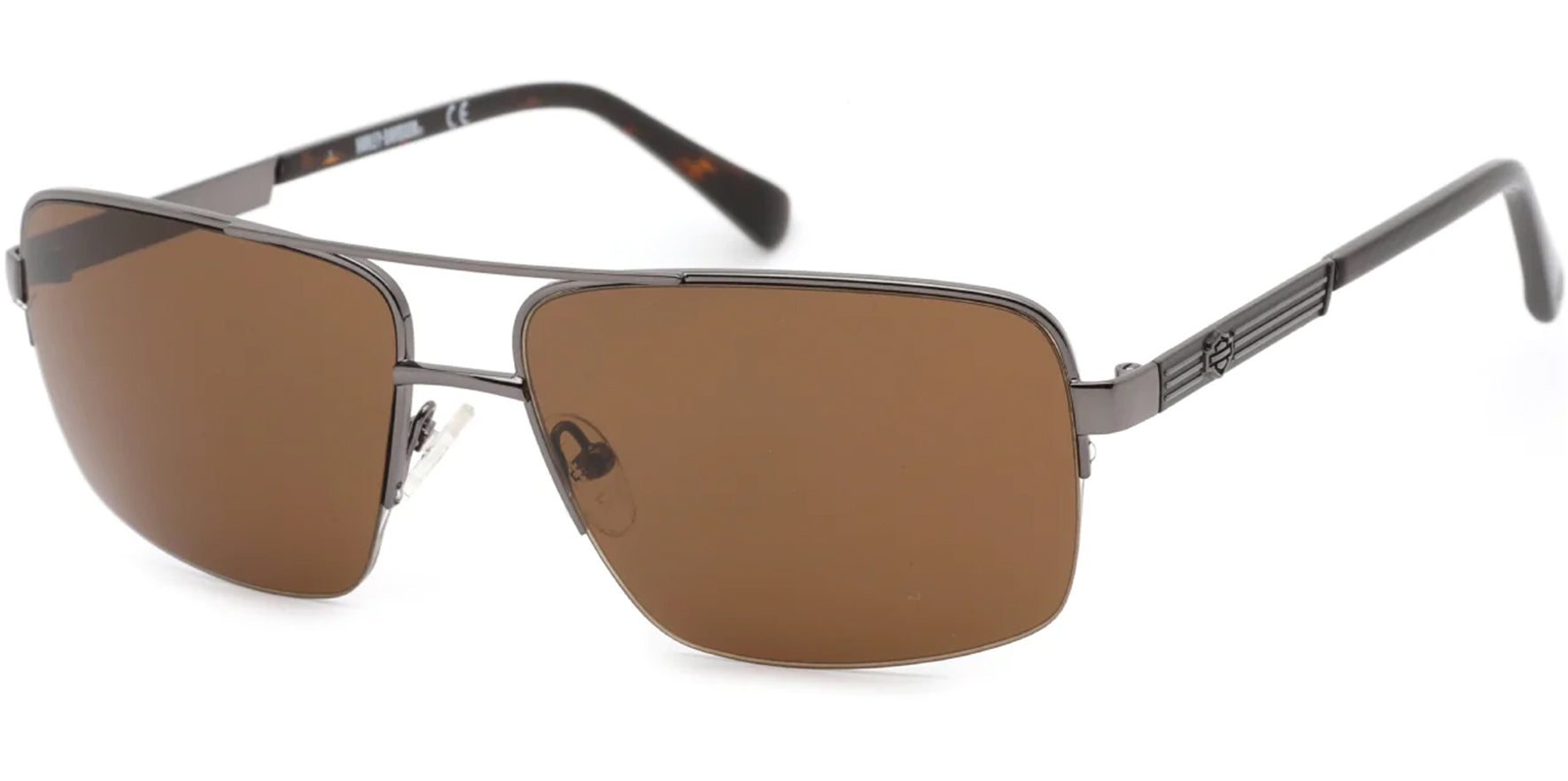 Harley Davidson Shiny Gunmetal Semi-Rimless Navigator - Eyedictive