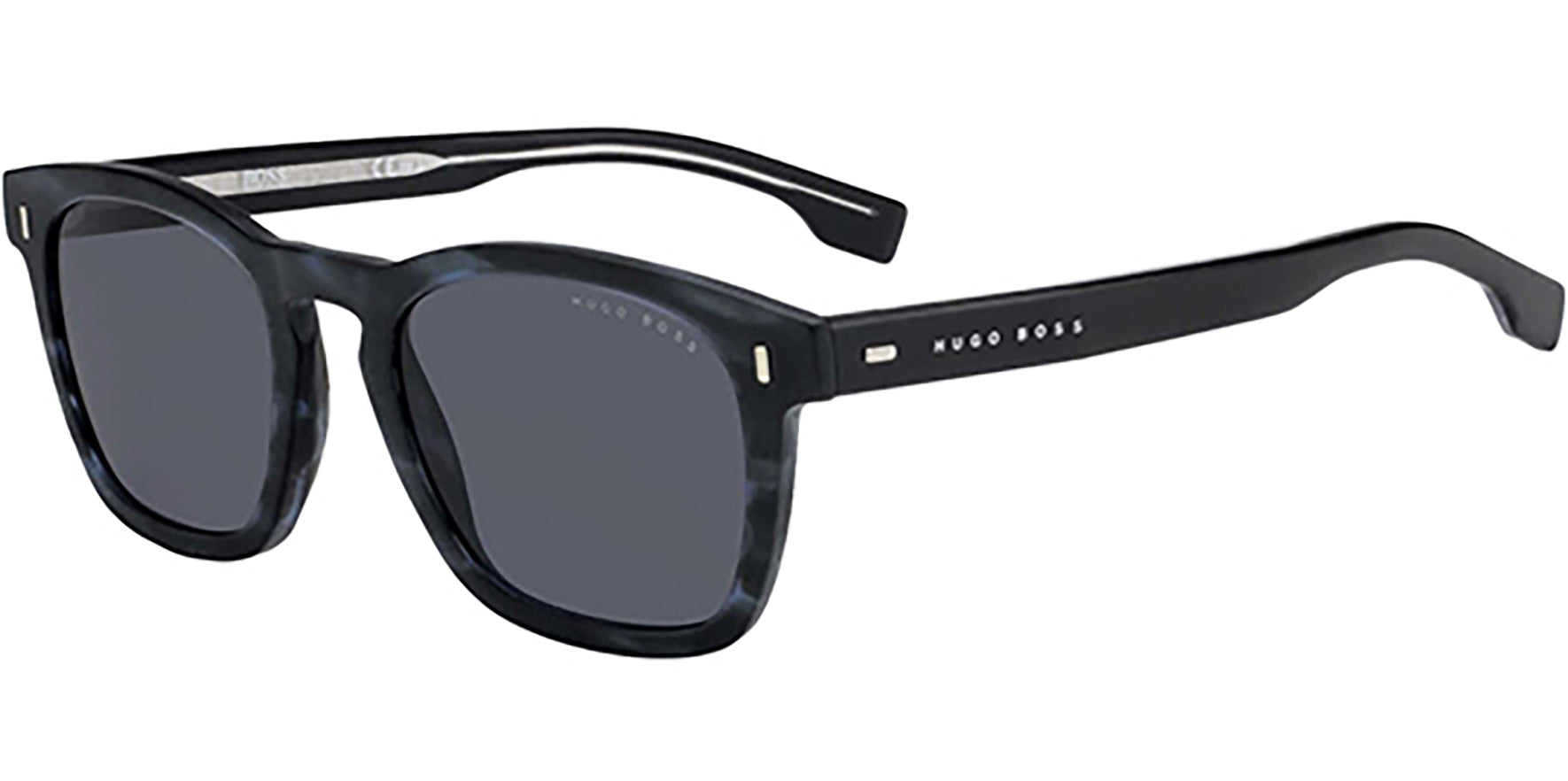 Hugo Boss Matte Blue Horn Squared Hybrid - Eyedictive