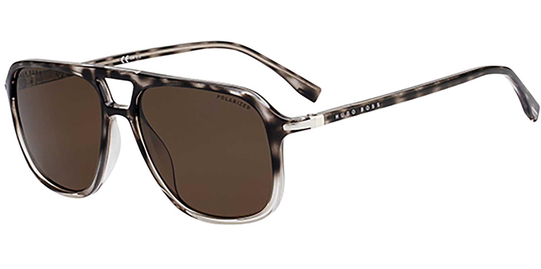 Hugo Boss Polarized Black-Striped Navigator - Eyedictive