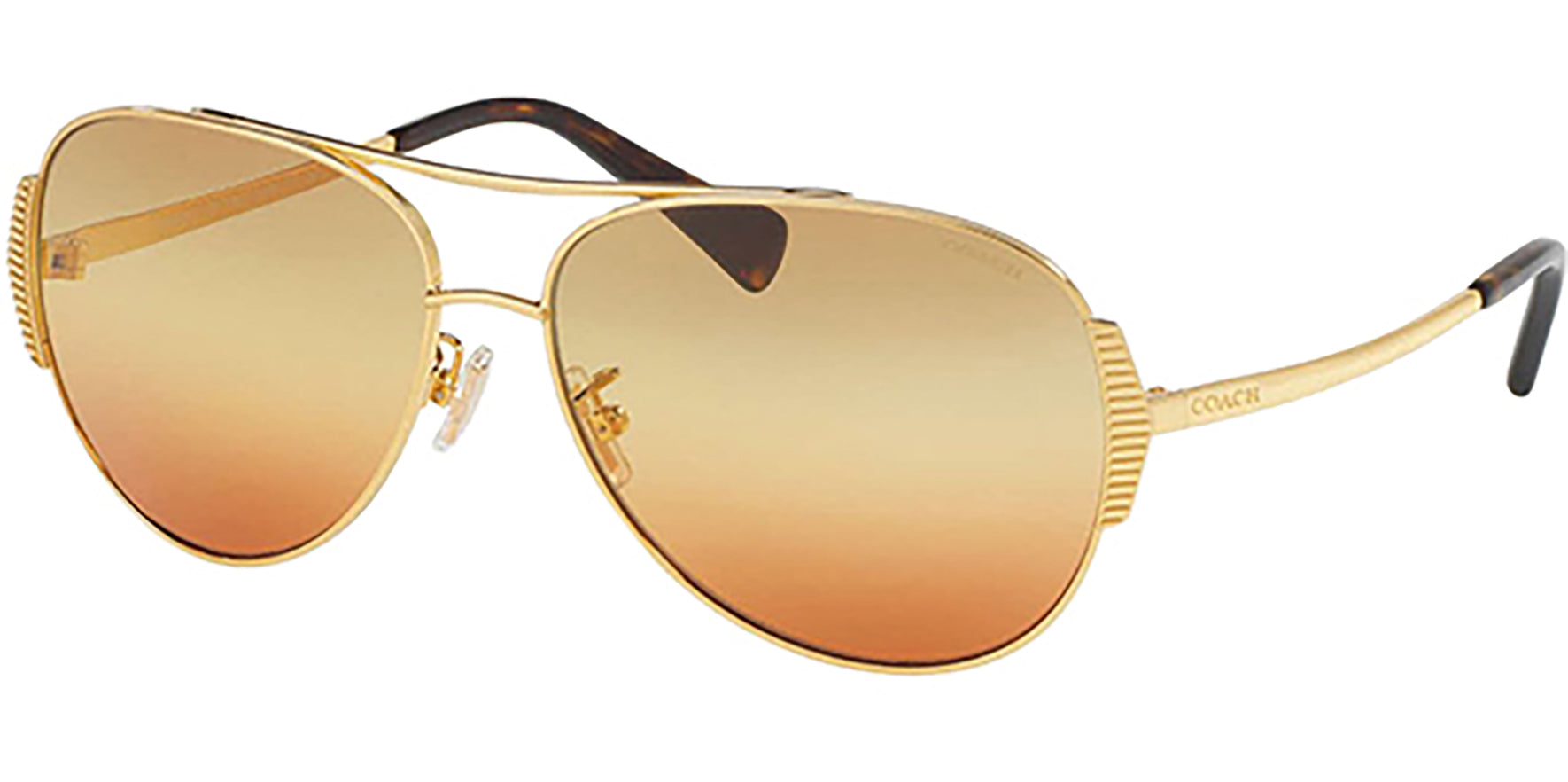 Coach Gold-Tone Aviator w/ Triple Gradient - Eyedictive