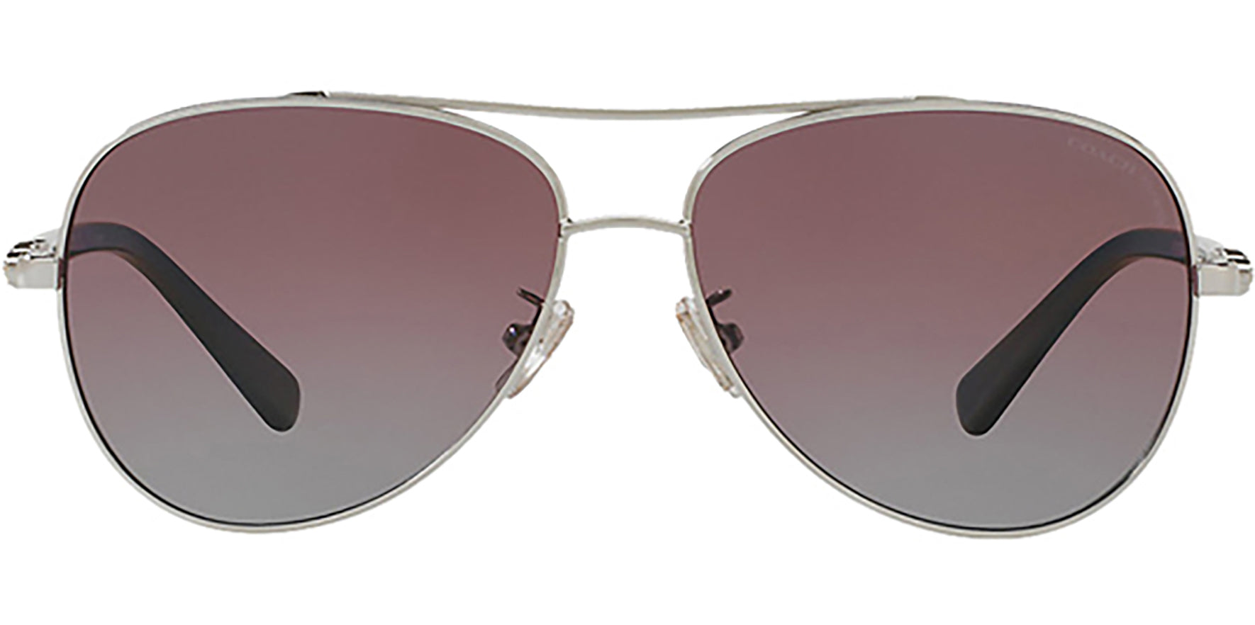 Coach Polarized Silver-Tone Aviator w/ Gradient Lens - Eyedictive