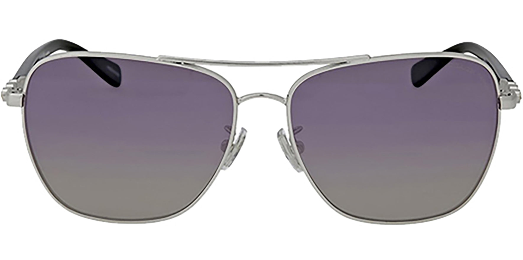 Coach Polarized Silver-Tone Black Navigator - Eyedictive