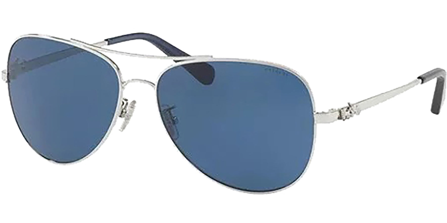 Coach Silver-Tone Aviator w/ Blue Lens - Eyedictive