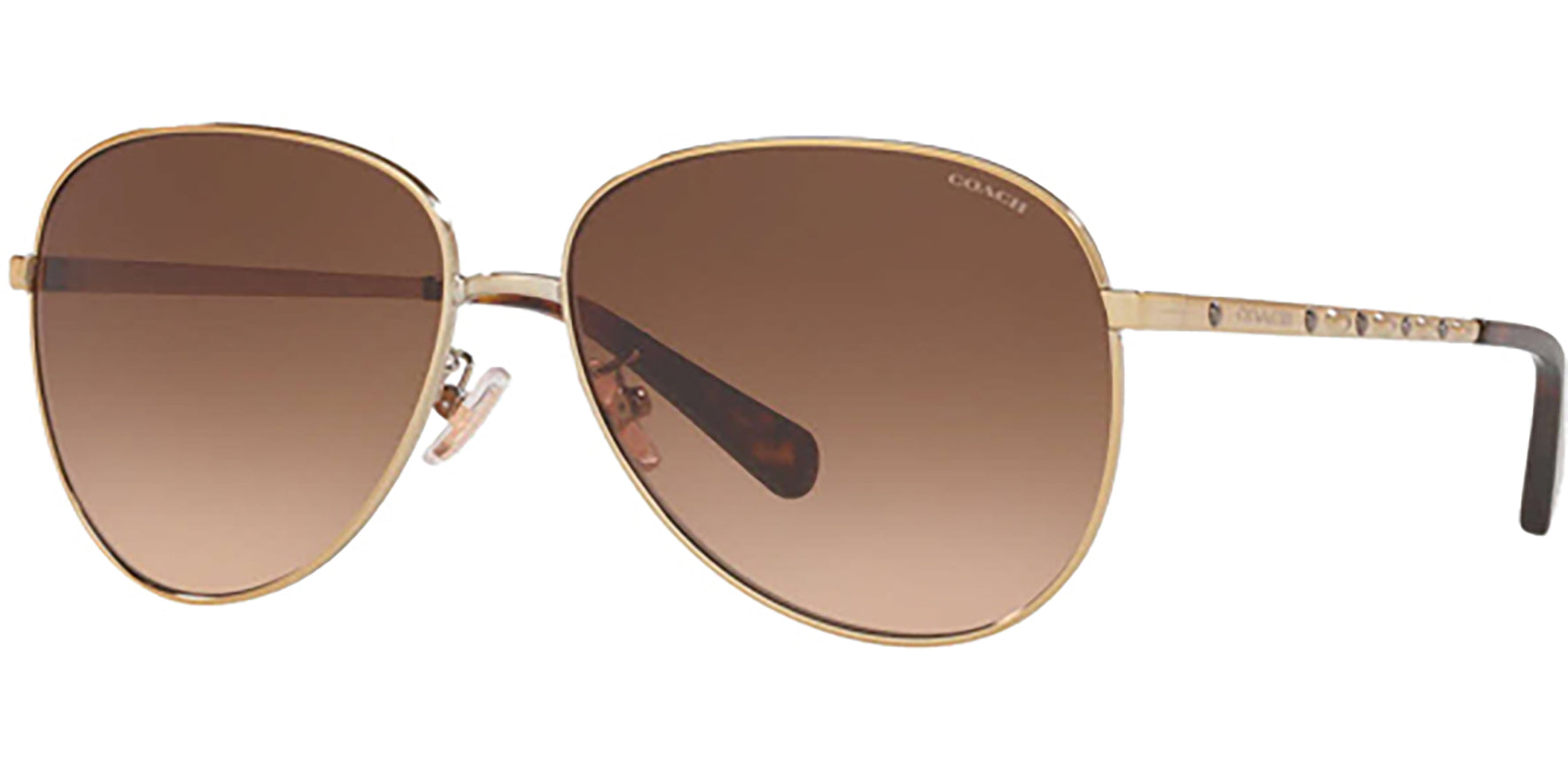 Coach Gradient Lens Aviator w/ Temple Studs - Eyedictive