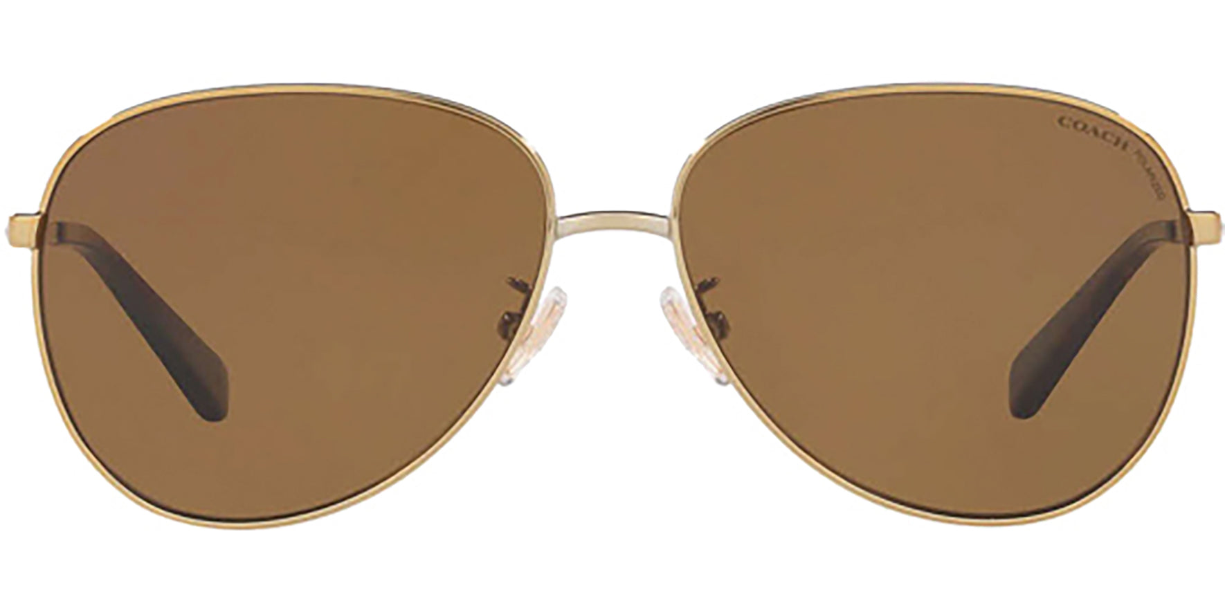 Coach Polarized Shiny Light Gold-Tone Aviator - Eyedictive