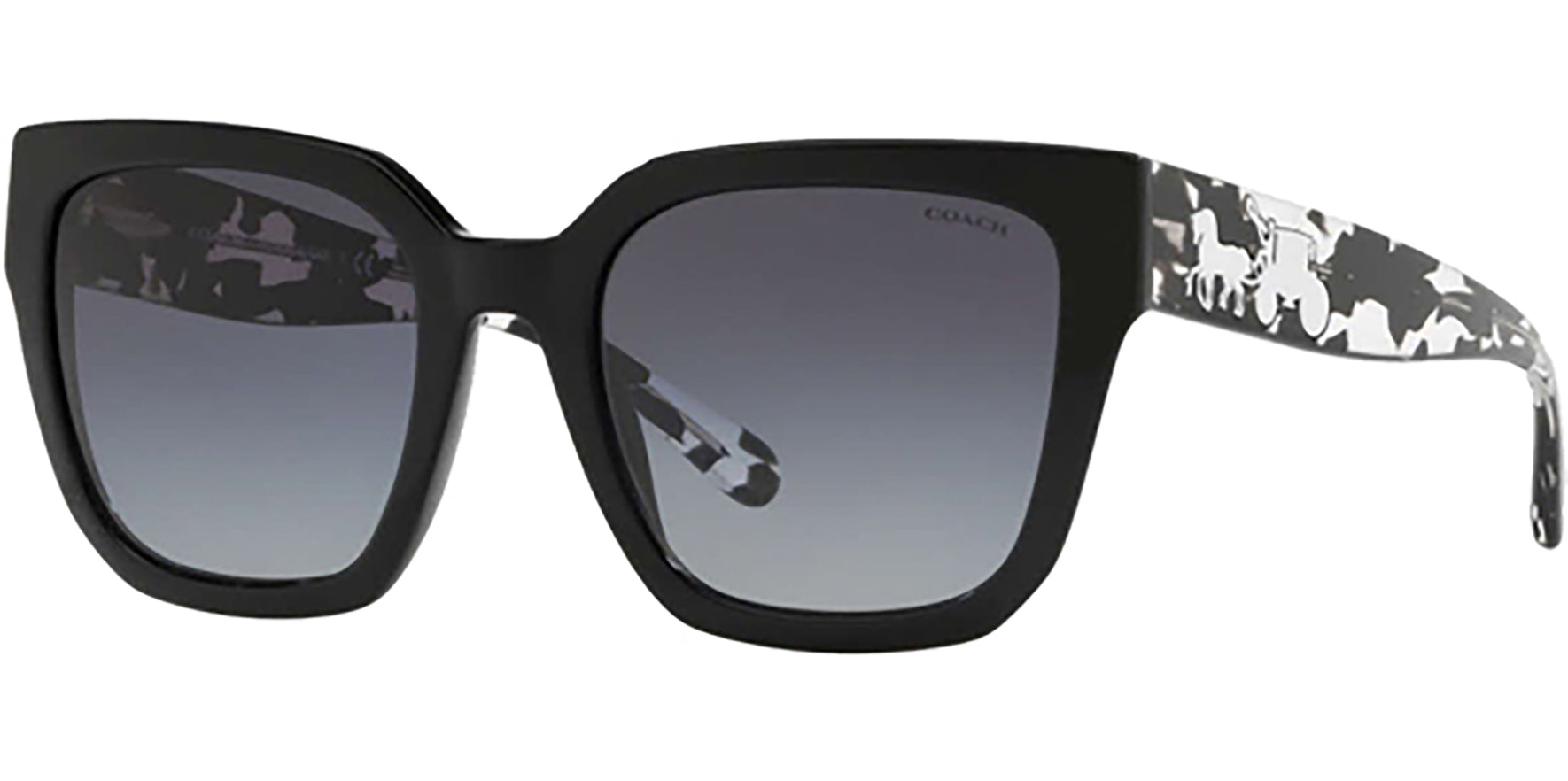 Coach Black Square w/ Crystal Tortoise Temples - Eyedictive