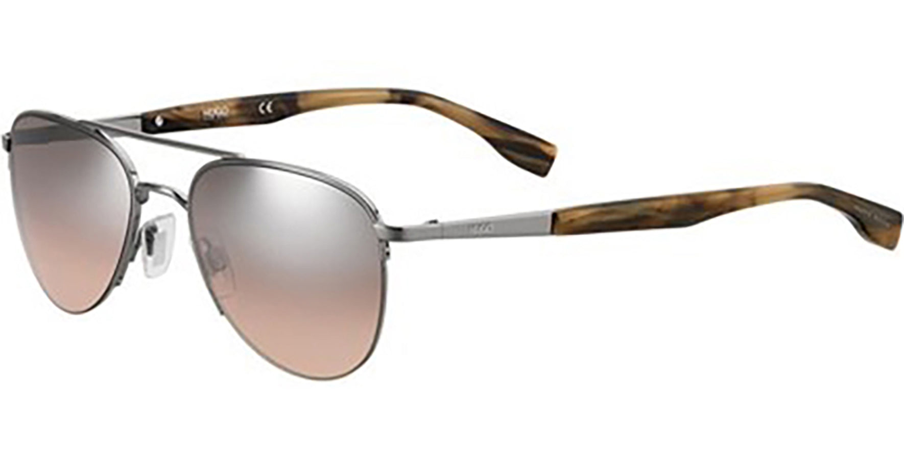 Hugo By Hugo Boss Stylized Silver-Tone Aviator - Eyedictive