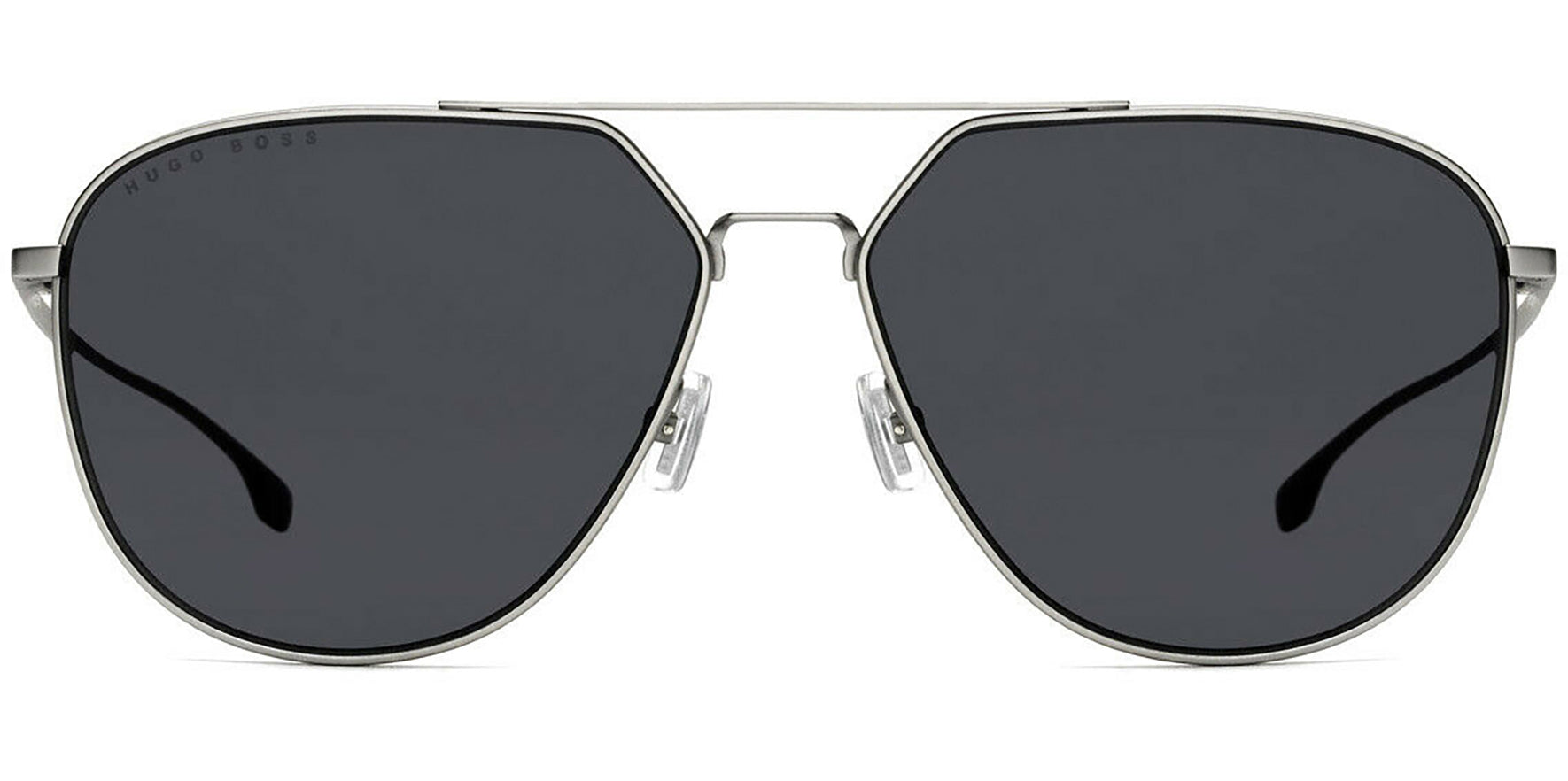 Hugo Boss Alt Fit Matte Grey Titanium Geometric Aviator - Eyedictive