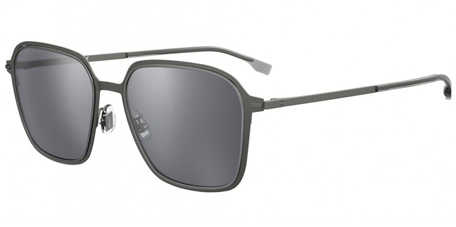 Hugo Boss Matte Ruthenium Slim Metal Square - Eyedictive