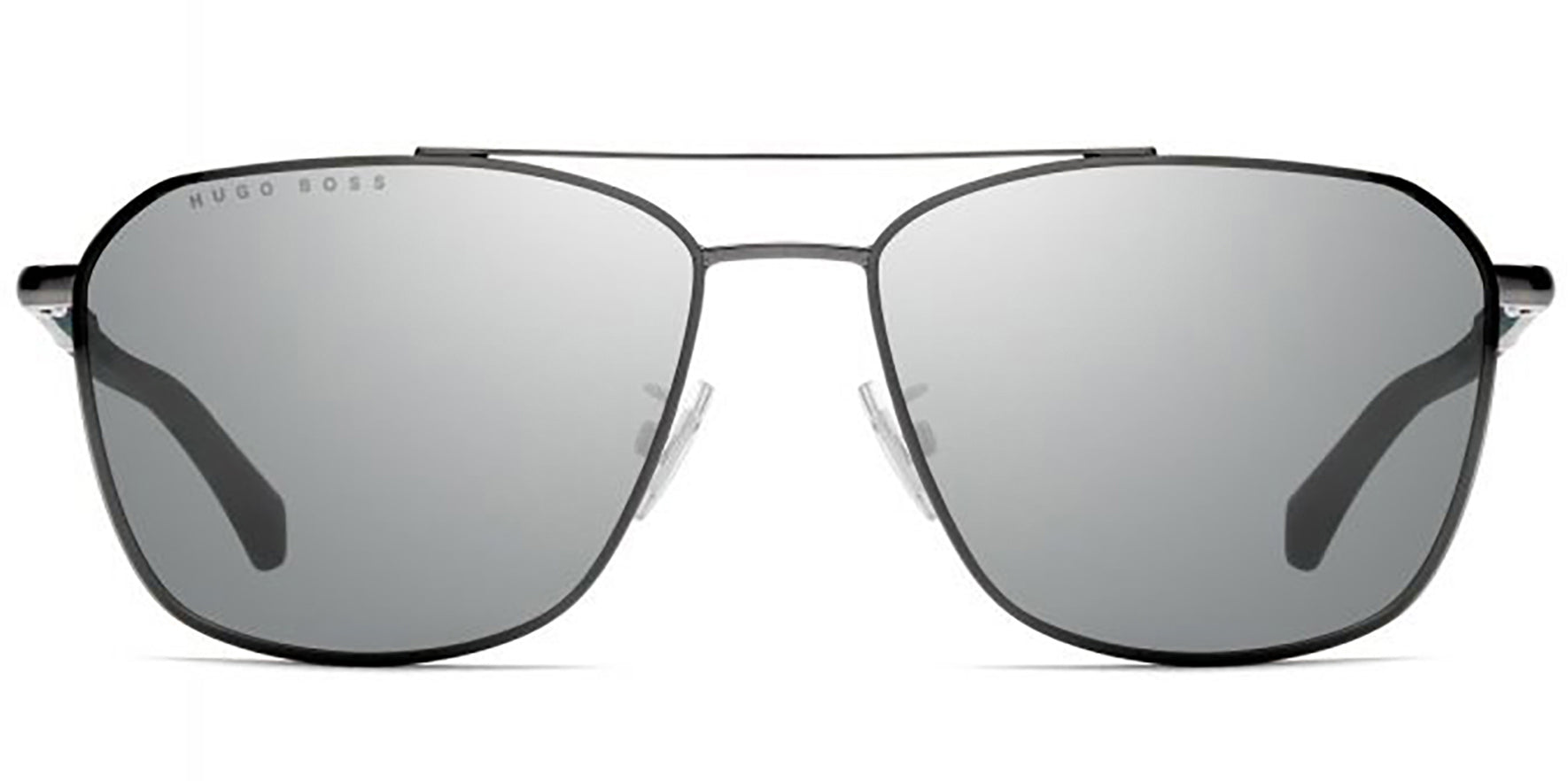 Hugo Boss Dark Ruthenium Alt Fit Squared Aviator w/ Mirror Lens - Eyedictive