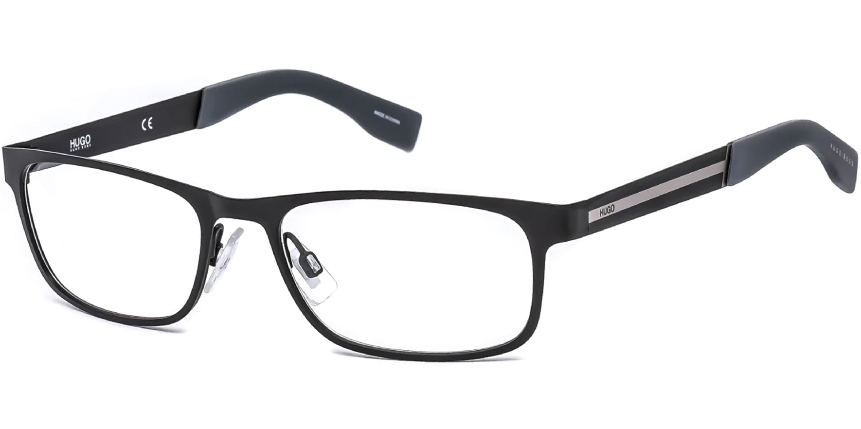 HUGO by Hugo Boss Matte Black Stainless Steel Eyeglass Frames - Eyedictive