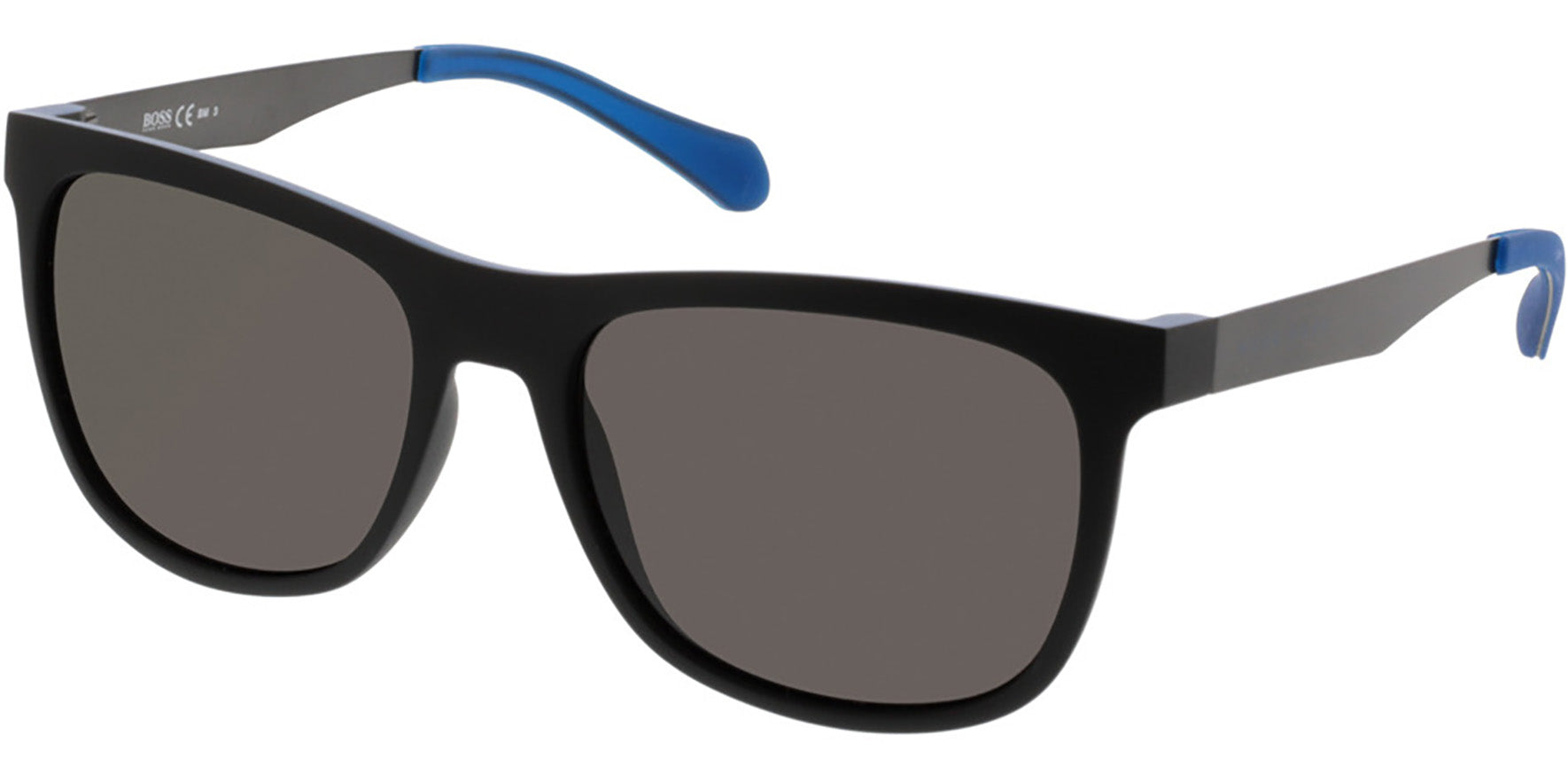 Hugo Boss Matte Black/Blue Soft Square - Eyedictive