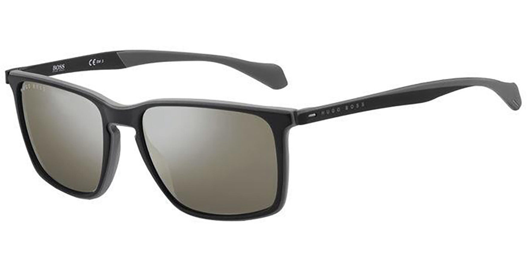 Hugo Boss Matte Black/Grey Square Sport w/ Mirror Lens - Eyedictive