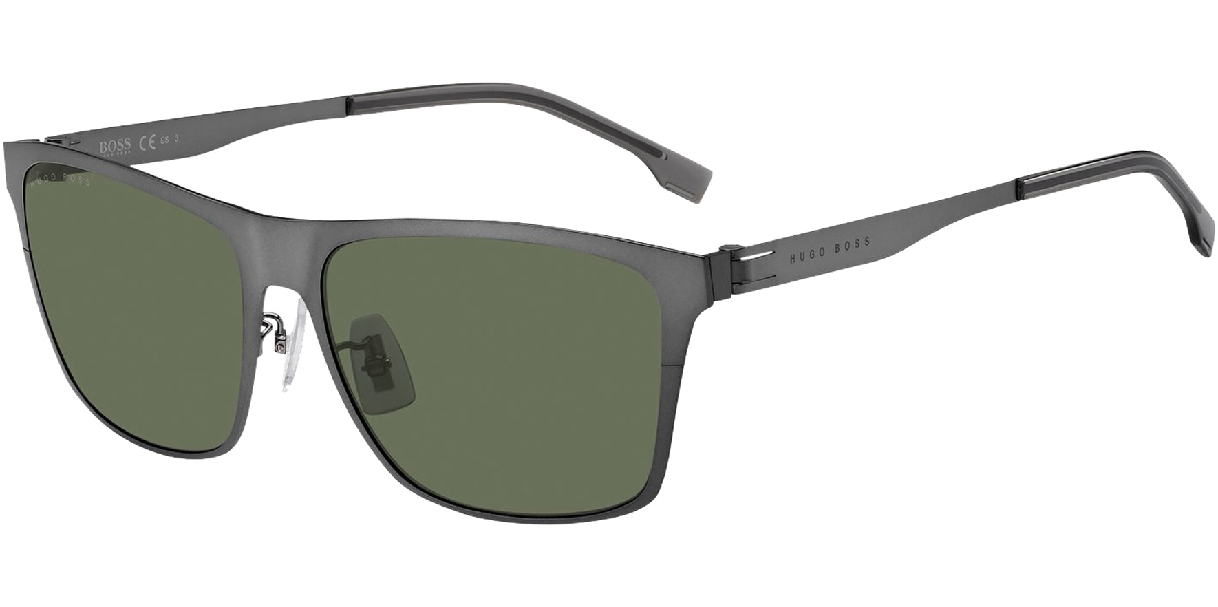 Hugo Boss Matte Dark Ruthenium Metal Square - Eyedictive