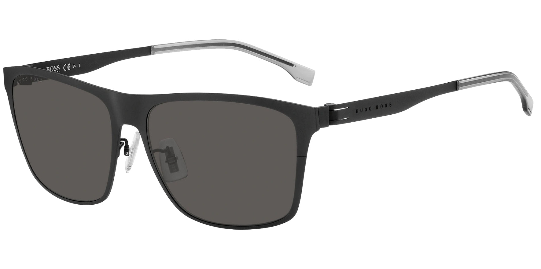 Hugo Boss Matte Matte Black Metal Square - Eyedictive