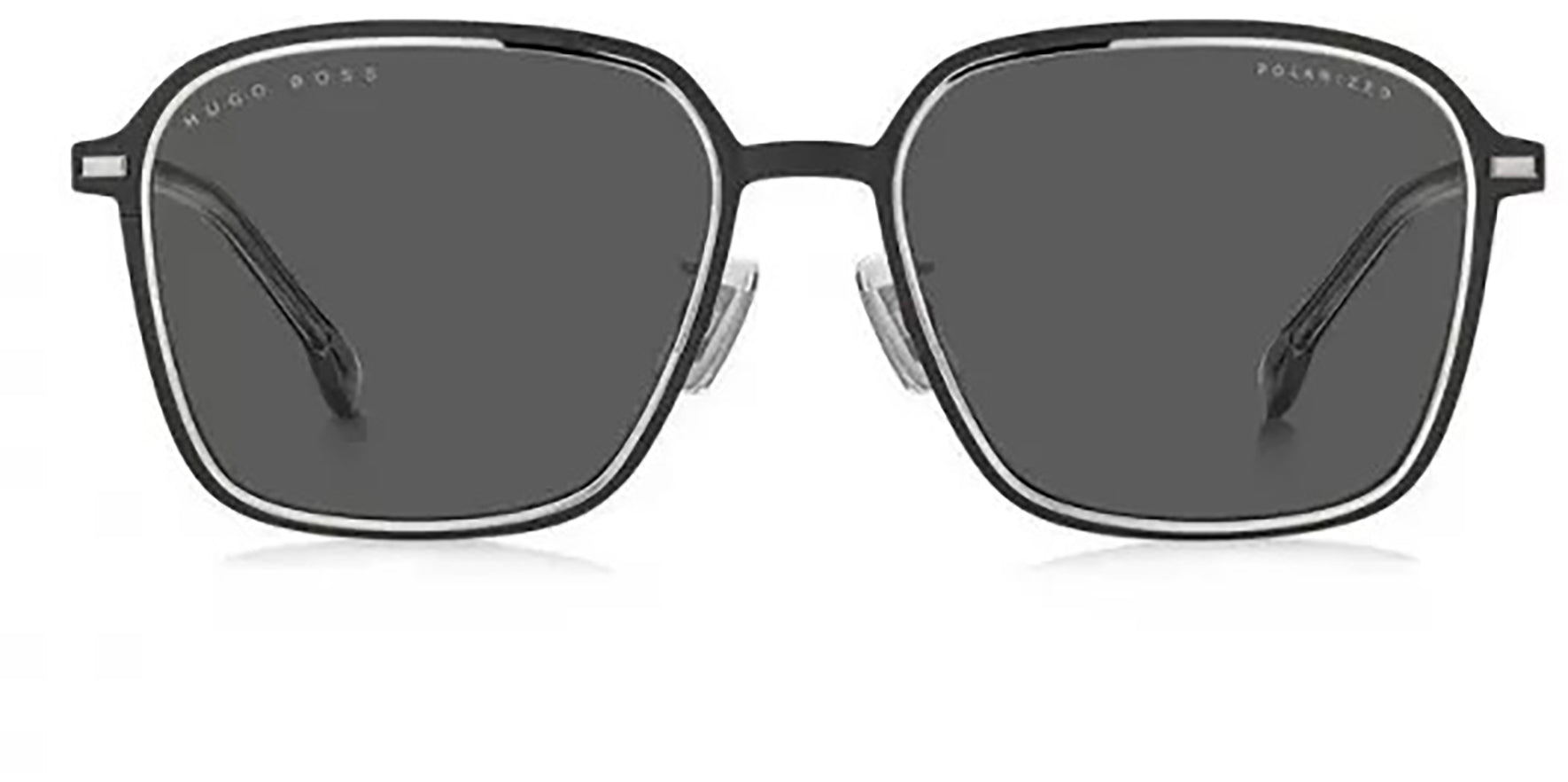 Hugo Boss Polarized Matte Black Slim Metal Square - Eyedictive