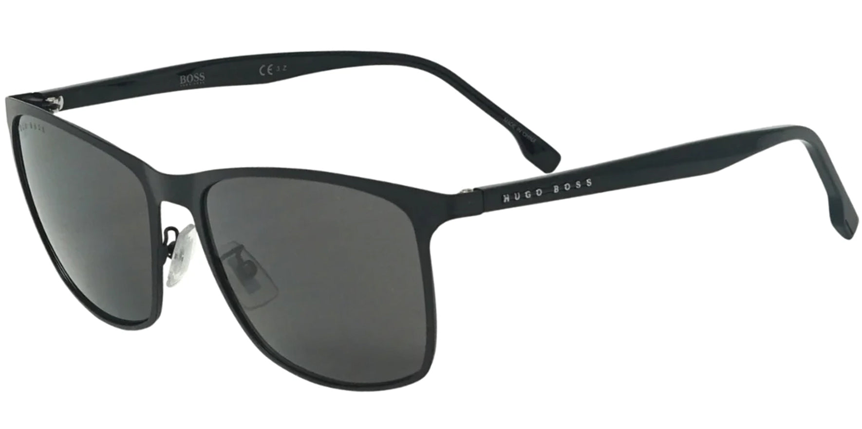 Hugo Boss Polarized Matte Black Metal Soft Square - Eyedictive