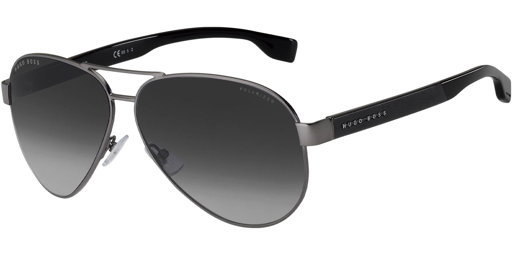 Hugo Boss Polarized Matte Ruthenium Aviator w/ Gradient Lens - Eyedictive