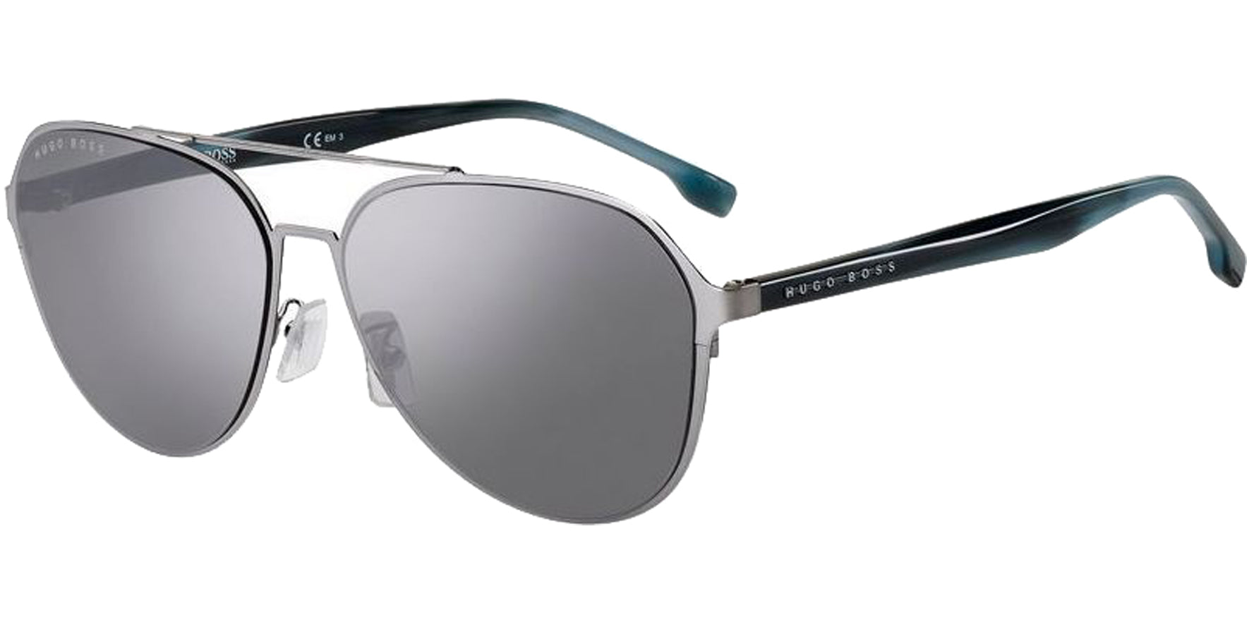 Hugo Boss Ruthenium Modern Aviator w/ Mirror Lens - Eyedictive