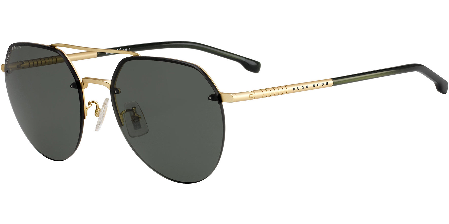 Hugo Boss Titanium Temple Alt Fit Rimless Pilot - Eyedictive